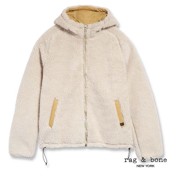 Rag & Bone **NWT** Sherpa Tactic Hooded Fleece Jacket in Natural - Picture 3 of 14
